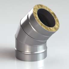 Сэндвич-Колено (Отвод) 45 из нерж. ст. 304-430-0,5-0,5 мм,  утеп. 30 мм купить в Слуцке