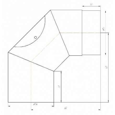 Отвод 90° с ревизией КПД ЧЕРНЫЙ в Слуцке