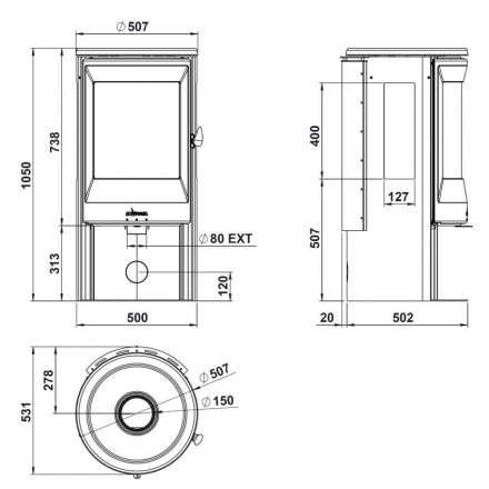 Купить Печь-камин Invicta Poele Neosen Etanche в интерьере чугунная в Слуцке в Слуцке