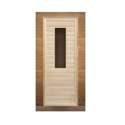 Дверь для бани липа прямоугольное стекло (кор. хвоя) 1900x700 (без петель) купить в Слуцке