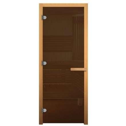 Дверь в баню стеклянная Везувий Бронза 1800x700 мм 716 GB Магнит ОСИНА (8 мм, 3 петли) купить в Слуцке