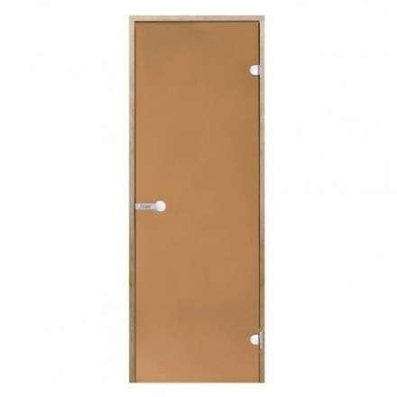 Дверь для бани стеклянная Harvia 8/21 коробка ольха, бронза в Слуцке