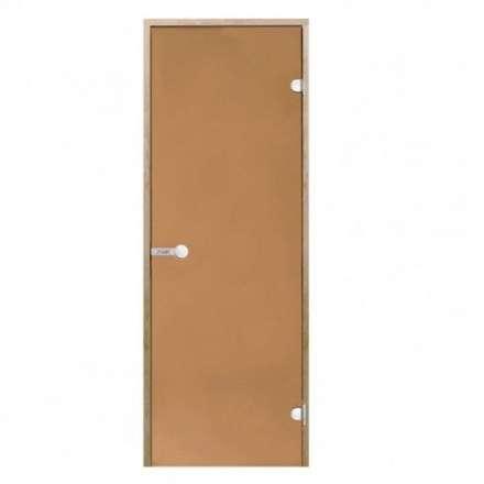 Дверь для бани стеклянная Harvia 7/19 коробка ольха, бронза в Слуцке