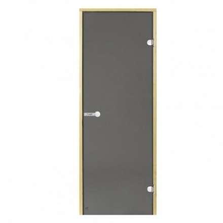 Дверь для бани стеклянная Harvia 7/19 коробка сосна, серая в Слуцке