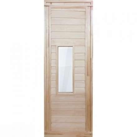 Дверь для бани деревянная 1700х700мм со стеклом купить в Слуцке