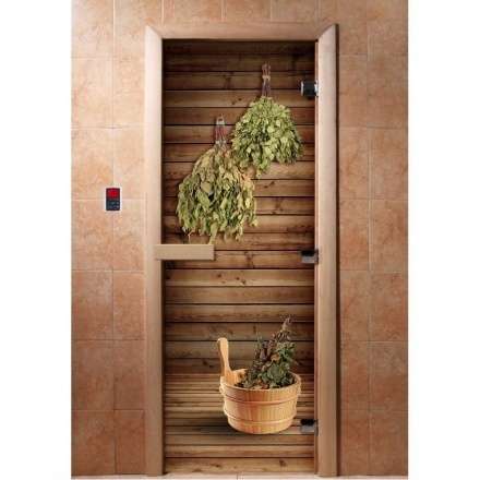 Дверь для сауны Doorwood с фотопечатью A004 1900x700 в Слуцке
