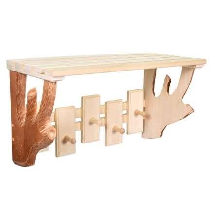 Полка-вешалка 5 крючков резная в Слуцке