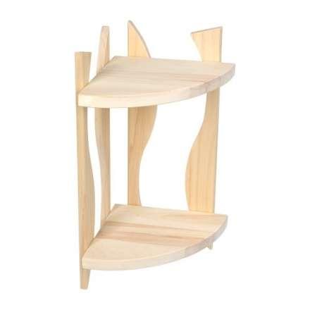 Полка угловая фигурная двухярусная 25х25х50 см из лиственных пород купить в Слуцке