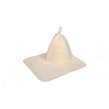 Набор из двух предметов (Шапка, коврик) белый 41217 в Слуцке