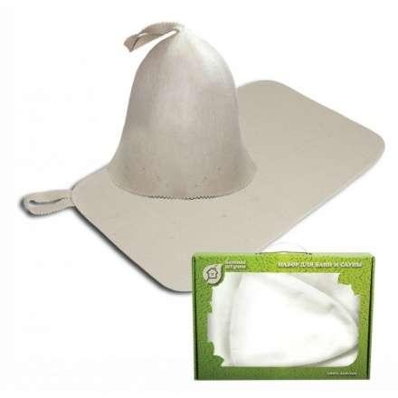 Набор из двух предметов (Шапка Классик, коврик белый) 41103 в Слуцке