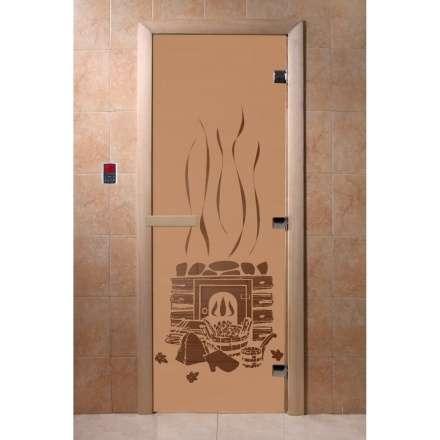 Дверь для бани Doorwood Бронза матовая 2000x800 (стекло 10 мм, 3 петли) в Слуцке