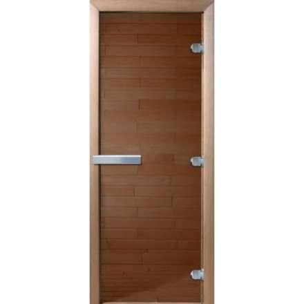 Дверь для бани Doorwood Теплый день 2000x800 алюмин. ручка (стекло 8 мм, 3 петли) в Слуцке