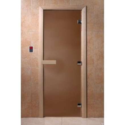 Дверь для бани Doorwood Теплая ночь 2100x700 (стекло 8 мм, 3 петли) в Слуцке
