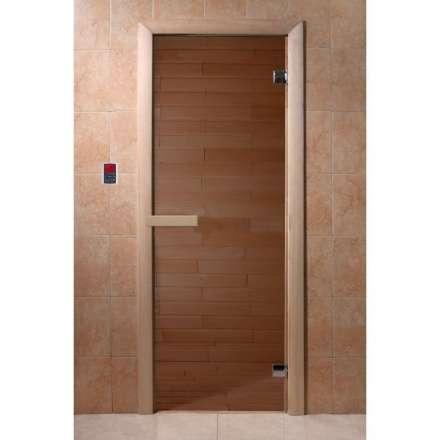 Дверь для бани Doorwood Бронза 1800x700 мм (коробка хвоя, стекло 6 мм, 2 петли) в Слуцке