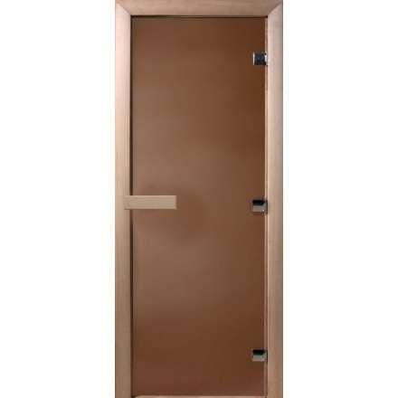 Дверь для бани Doorwood Теплая ночь 1900x600 мм (коробка листва, стекло 8 мм, 3 петли) в Слуцке