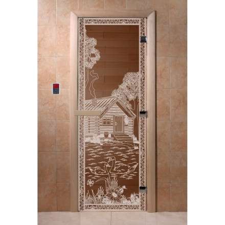 Дверь для бани Doorwood Бронза 1900x700 (стекло 10 мм, 3 петли) в Слуцке