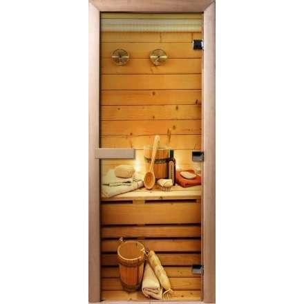 Дверь для сауны Doorwood с фотопечатью A033 1900x700 в Слуцке