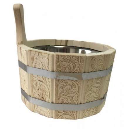 Ушат шайка 3л с нержавеющей вставкой (ЛТ-10) с тиснением Цветы купить в Слуцке