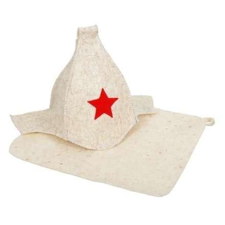 Набор из двух предметов (Шапка Будёновка белая, коврик) 41128 в Слуцке