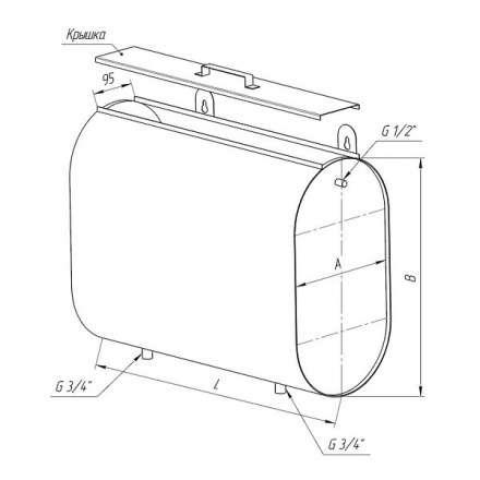 Бак Ferrum Комфорт для теплообменника горизонт. эллипс 95 л в Слуцке