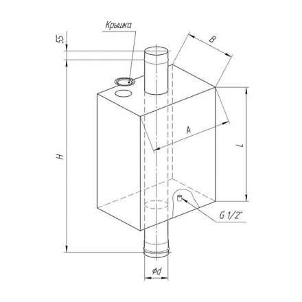 Бак Ferrum Комфорт прямоугольный на трубе 73 л в Слуцке