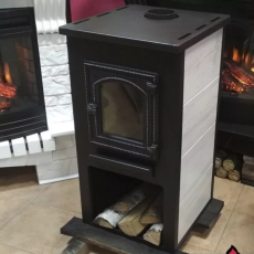 Недорогая печь-камин со стеклом ЭТНА (ДТ-4С) ? 115 мм для дома и дачи Амазонка бай фото в Слуцке