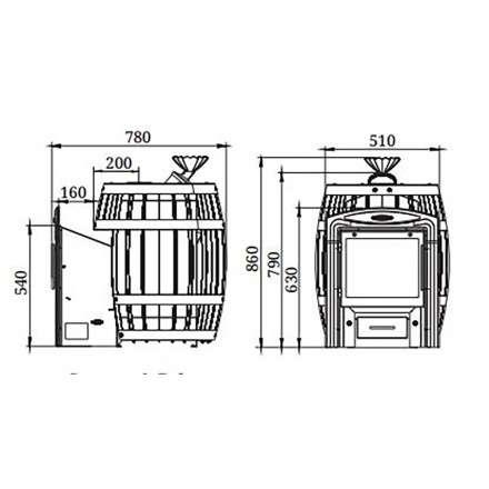 Печь для бани Термофор Саяны II Carbon Витра ЗК в Слуцке