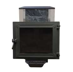 Печь Пегас 16 панорама в камне змеевик в Слуцке