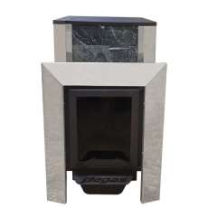 Печь Пегас 16 со стеклом в камне змеевик в Слуцке