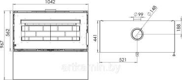 Печь-камин Мета-Бел АОТ 10.0-05 Монблан в Слуцке