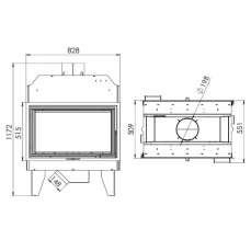 Топка каминная Мета-Бел ТКТ 10.0-05 (в модификации Аврора С2) в Слуцке