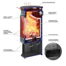 Печь-Камин ASTON 11кВт (180 м3) угловой в Слуцке