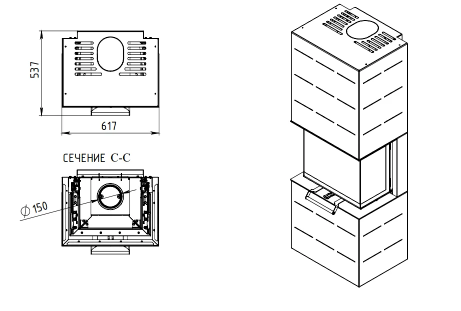 Печь-камин АОТ 7.0-01 в модификации Селена 7 в Слуцке