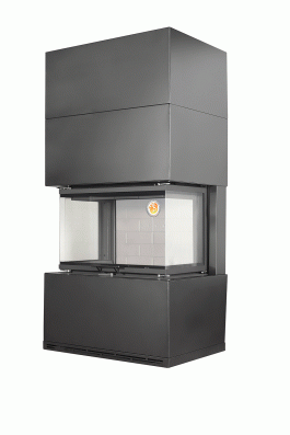 Камин Родос 800 ЧЕРНЫЙ шамот белый в Слуцке