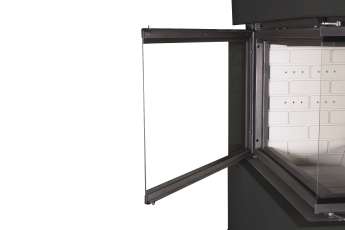 Камин Родос 900 ЧЕРНЫЙ, шамот белый в Слуцке