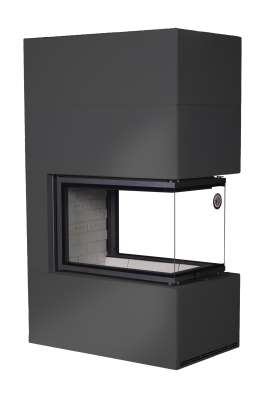 Камин Родос 900 ЧЕРНЫЙ, шамот белый в Слуцке