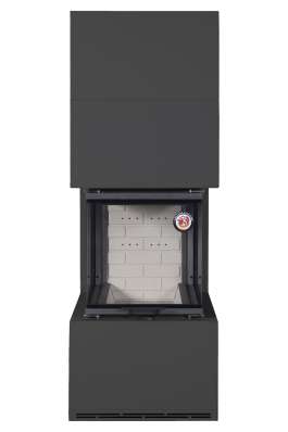 Камин Родос 900 ЧЕРНЫЙ, шамот белый в Слуцке