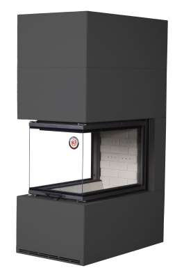 Камин Родос 900 ЧЕРНЫЙ, шамот белый в Слуцке