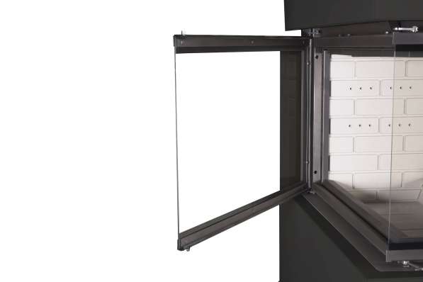 Камин Родос 900 ЧЕРНЫЙ, шамот белый в Слуцке