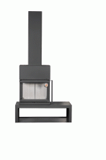 Камин МАДРИД на дровнике Гигант слева черный\белый шамот в Слуцке