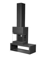 Камин МАДРИД на дровнике Гигант слева черный\белый шамот в Слуцке