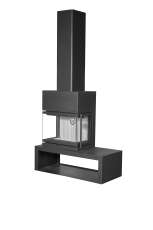 Камин МАДРИД на дровнике Гигант слева черный\белый шамот в Слуцке