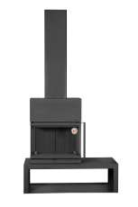 Камин МАДРИД на дровнике Гигант слева черный\белый шамот в Слуцке