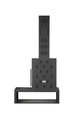 Камин МАДРИД на дровнике Гигант слева черный\белый шамот в Слуцке