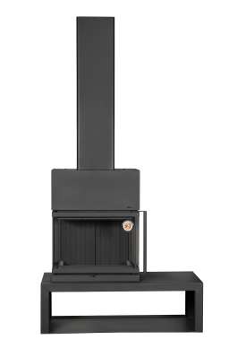 Камин МАДРИД на дровнике Гигант слева черный\белый шамот в Слуцке