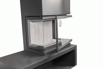 Камин МАДРИД на дровнике Гигант справа черный\белый шамот в Слуцке