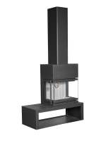 Камин МАДРИД на дровнике Гигант справа черный\белый шамот в Слуцке