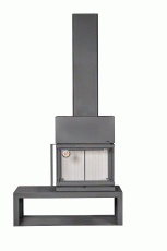 Камин МАДРИД на дровнике Гигант справа черный\белый шамот в Слуцке