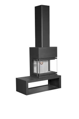 Камин МАДРИД на дровнике Гигант справа черный\белый шамот в Слуцке