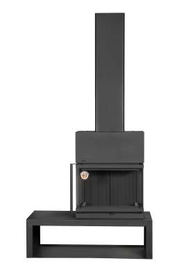 Камин МАДРИД на дровнике Гигант справа черный\белый шамот в Слуцке